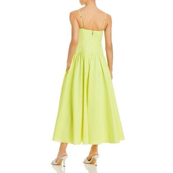 Jason Wu V-Neck Spaghetti-Strap Maxi Dress in Yellow 0 Womens A-line Cotton - Picture 2 of 16